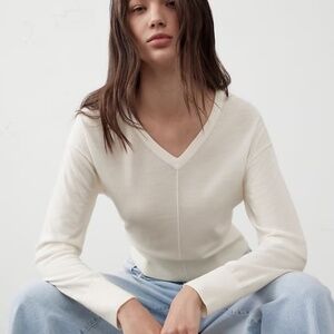 Banana Republic Washable Merino Wool V-Neck Sweater XXS